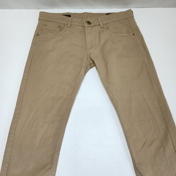 United Colors Of Benetton Solid Slim Fit Jeans Mens 34 Beige 100% Cotton Durable - Picture 5 of 13